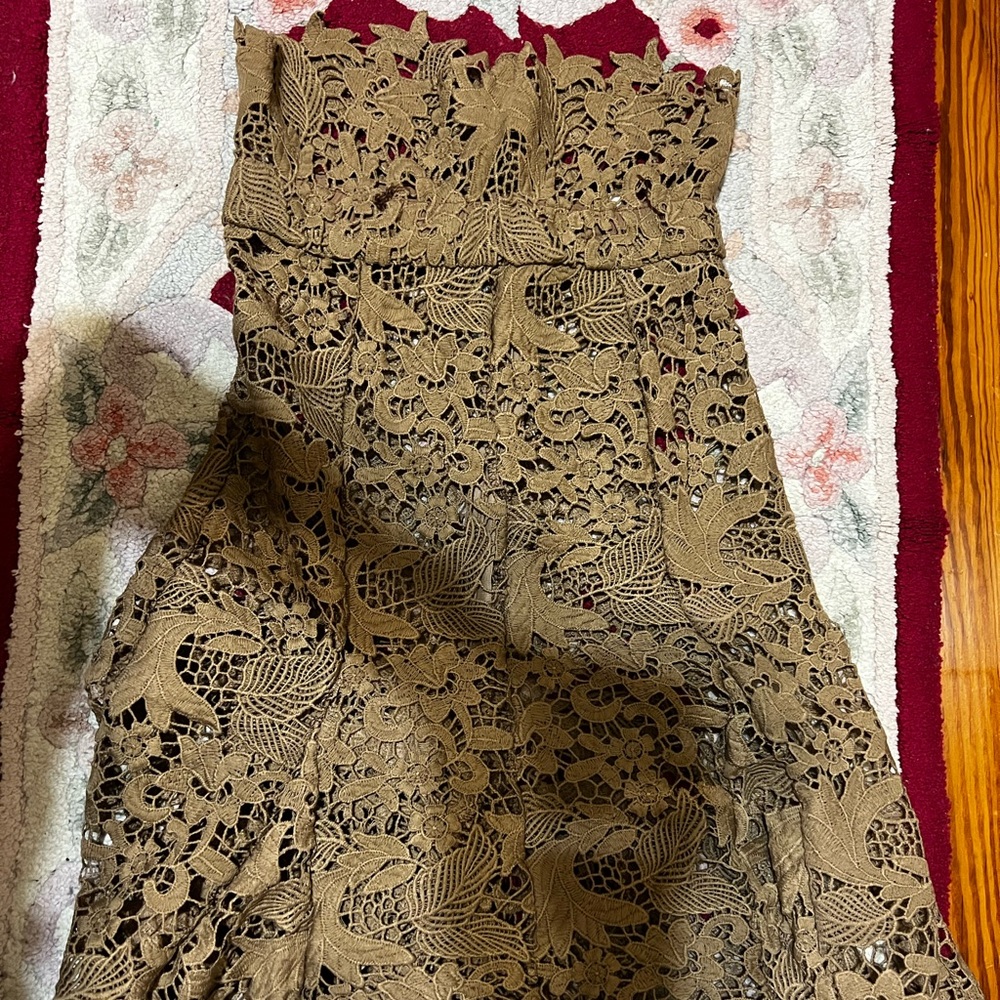U+mini lace brown skirt